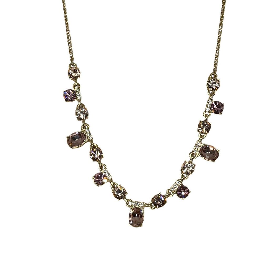Givenchy Frontal Necklace Luxury Designer Elegant Chic Crystal Gold Tone NEW - Picture 12 of 15